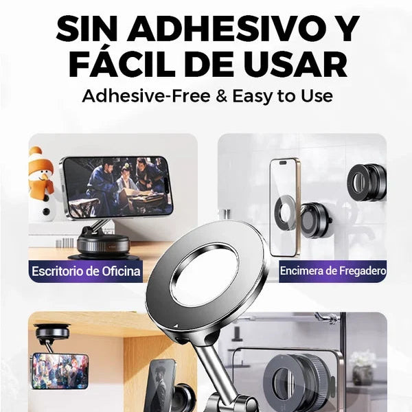 Soporte Magnético 360° con Ventosa – Fijación Súper Segura para Móvil
