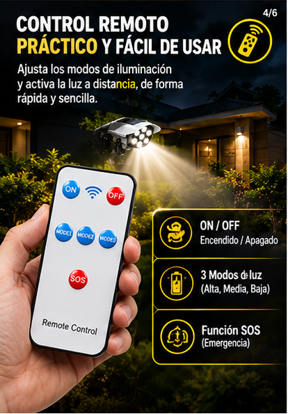 Kit Doble de Lámparas Solares CAMARACLIC® – Iluminación Inteligente con Sensor de Movimiento y Control Remoto