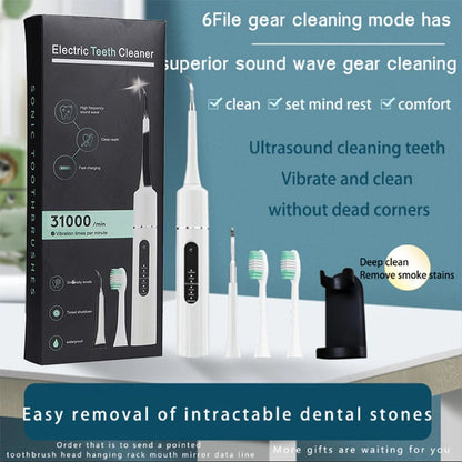 🦷 ¡50% DE DESCUENTO! 💦 Limpiador Dental Ultrasónico 5 en 1 - 3 Velocidades Ajustables para una Limpieza Profunda y Suave ✨